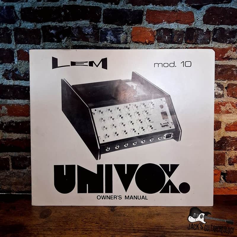 Univox Ephemera - LEM 10 Tape Delay/Mixer Owner's Manual (1970s) image 1