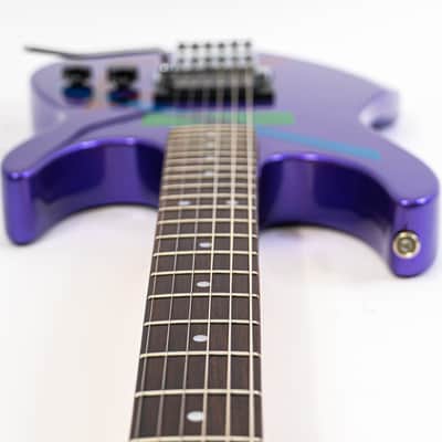 Metallic Purple Partscaster Super Strat Geometric Shapes w/ Kramer Neck, Dean Body, Hamer USA Pickup, Floyd Rose image 11