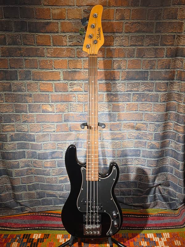 Schecter Diamond-P Custom 4-String Bass Gloss Black image 1