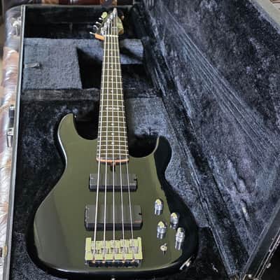 ESP Surveyor II 5 String Bass Black Ash Body EMG Music Man Stingray Pickup Active EQ Coil Tap for Precision Jazz PJ Tones MIJ Japan image 5