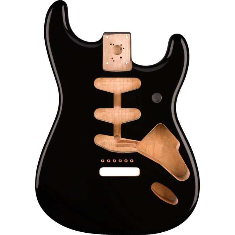 Genuine Fender Classic Series 60's Stratocaster SSS Alder Body Vintage Bridge Mount, Black image 1