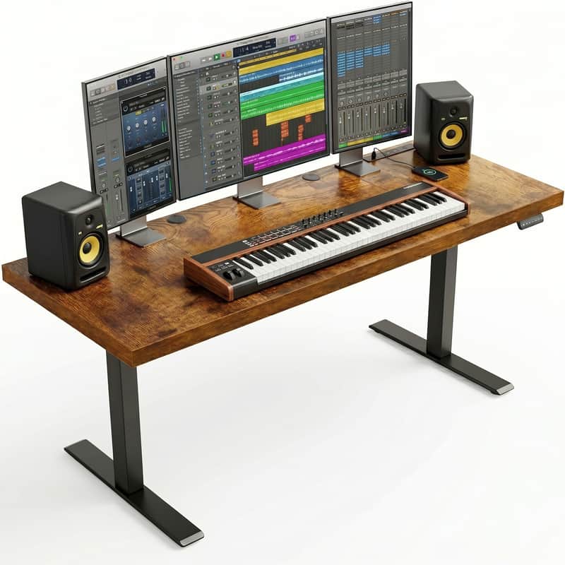 Wodden 79" Flat Designed Studio Desk - Music Workstation image 1