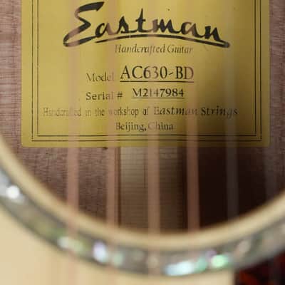 (Used) Eastman AC630-BD Engelmann Spruce/Flamed Maple Blonde Jumbo Acoustic Guitar #7984 image 4