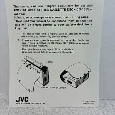 JVC Carrying Case CB-4E for 1636 and 1635 Cassette Deck with vinyl cover sheet image 10