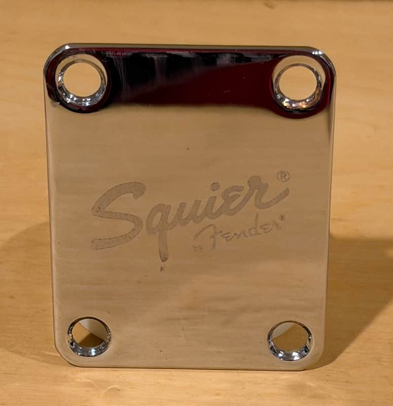 Squier by Fender Neck Plate w/Hardware - Chrome image 1