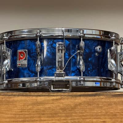 1960's Premier Hi-Fi  5.5x14" Blue Pearl Snare Drum image 3