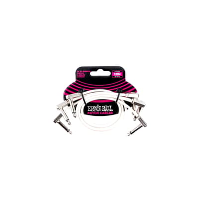 Ernie Ball 6386 Flat Ribbon Patch Cable White 30.48cm 3Pk image 1