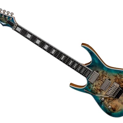 DEAN Exile Select Floyd Burled Poplar LEFTY electric GUITAR NEW Satin Turquoise Burst image 1