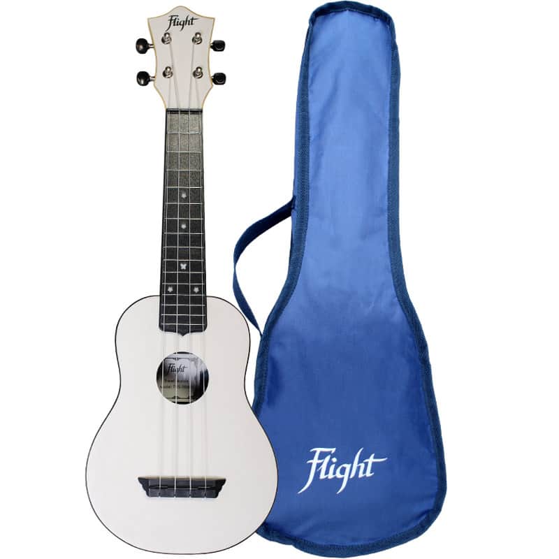 Flight TUS35 White Travel Soprano Ukulele - plastic and a laminate linden top - white image 1