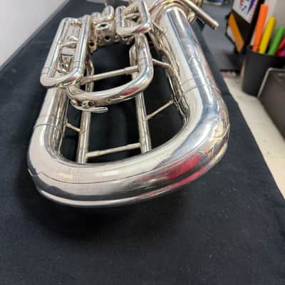 Used Yamaha YEP-321 Silver 4-Valve Bb Euphonium with SKB 375 Case Just Serviced image 11