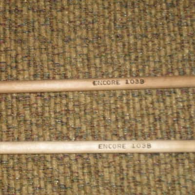 ONE pair new old stock (with packaging) Encore Mallets by Dan Lidster 103B, Oval Hard Rubber Black HEAD (unwound) /  Birch Dowel HANDLES, from around 2019, made in USA image 7
