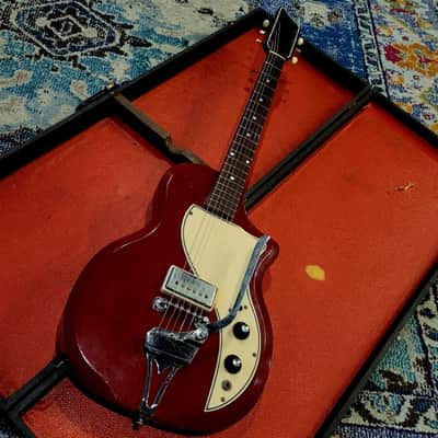 1960 Supro Belmont Poppy Red w/ Case image 2