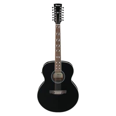 Ibanez AJ7012M1E 12-String Acoustic-Electric Guitar - Black High Gloss image 2