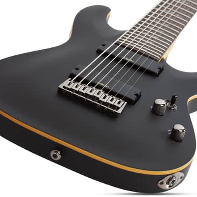 Schecter Demon-8 Electric Guitar. Aged Black Satin image 3