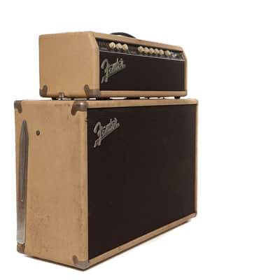 1961 Fender Bandmaster 6G7-A Piggyback Head and Cab - Blonde Tolex image 3