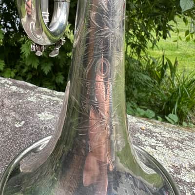Antique York Professional Cornet #108179 Silver Plate c.1935 — Patent Pistons, Gold Wash Bell, Player Condition image 1