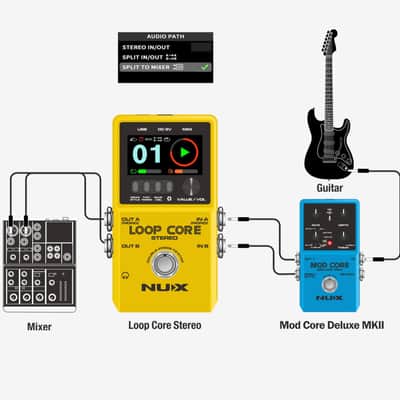 NuX Loop Core Stereo Looper Pedal Guitar Bass 2023 - Yellow. New! image 8