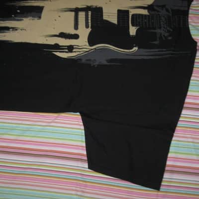 new with Fender paper hang tag A+ shape genuine Fender Custom Shop "Taking Over Me" Size XX-Large (XXL) short sleeve T-Shirt, 100% Cotton -- Black Shirt with Distressed Tan, Gray, & Black Graphic -- Fender P.N (part #): 9101020806 image 15