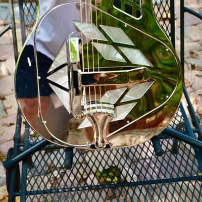 Recording King RM-991-R Tricone Roundneck Resonator 2010s - Nickel-Plated Bell Brass image 5