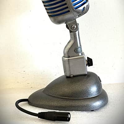 Early 1940s Shure Bros 55C Dynamic Microphone, works, incl stand, switch & cable image 10