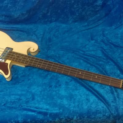 Premier Scroll Bass 1960's Orange Sparkle Binding DeArmond P'up Univox Made NYC *RARE* MAKE OFFER image 5