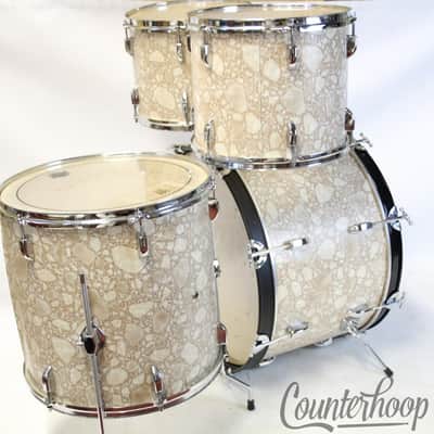 *Pearl Drum Set 22x14,12x10,13x11,16x15" Mahogany 5ply w/ Re-Rings Vintage 70s* image 5