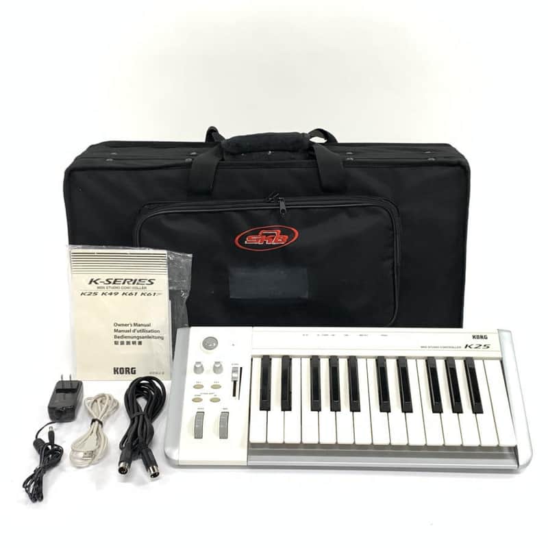 Korg K25 25-Key USB MIDI Studio Controller 2000s - White TGHM image 1