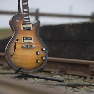 Patrick James Eggle Macon Single Cut Semi Hollowbody - Nitro Tobacco Burst image 6