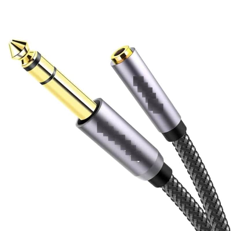 TopSeries Long 6.35mm (1/4 inch) 3.5mm (1/8 inch) Headphone Jack Adapter -8ft (2.4m) 1/8 Female to 1/4 Male Extension Cable 3.5 to 6.35 for Mixer Guitar Piano Amplifier Speaker and More image 1