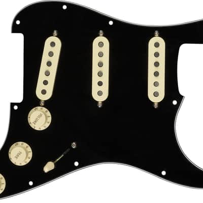 Fender Pre-Wired Strat Pickguard, Texas Special SSS, 11 Hole PG-Black image 2