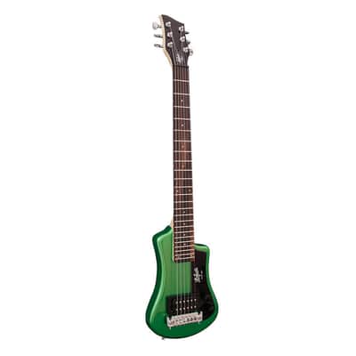Hofner Shorty Travel Electric Guitar w/Bag - Metallic Dark Green Finish Open Box image 2