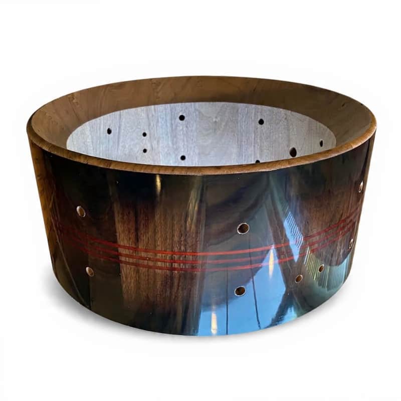 JDS Extra Thick Walnut/Padauk Stave Snare Shell 13 X 6 image 1
