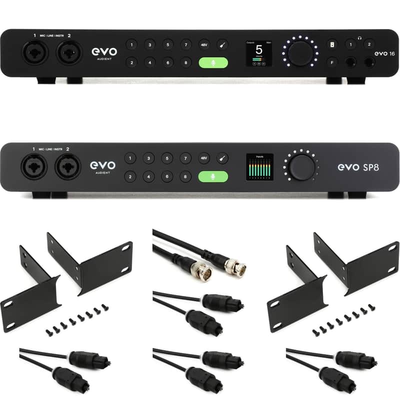 Audient EVO 16 USB Audio Interface 16 Preamp Rackmount Bundle image 1