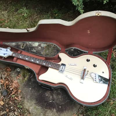 Rare 1961 Valpro National 85 4-string Bass  Res-O-Glas  w/OHSC White image 18