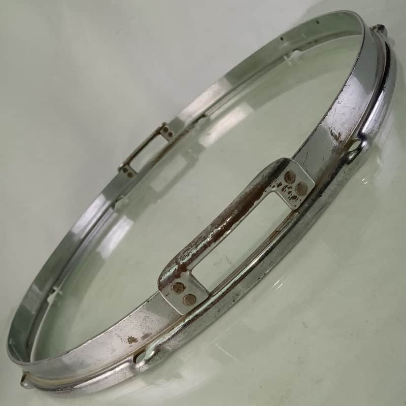 Slingerland 15" Radio King Chrome Resonant Snare Drum Rim/Hoop Riveted Gates 40s image 1