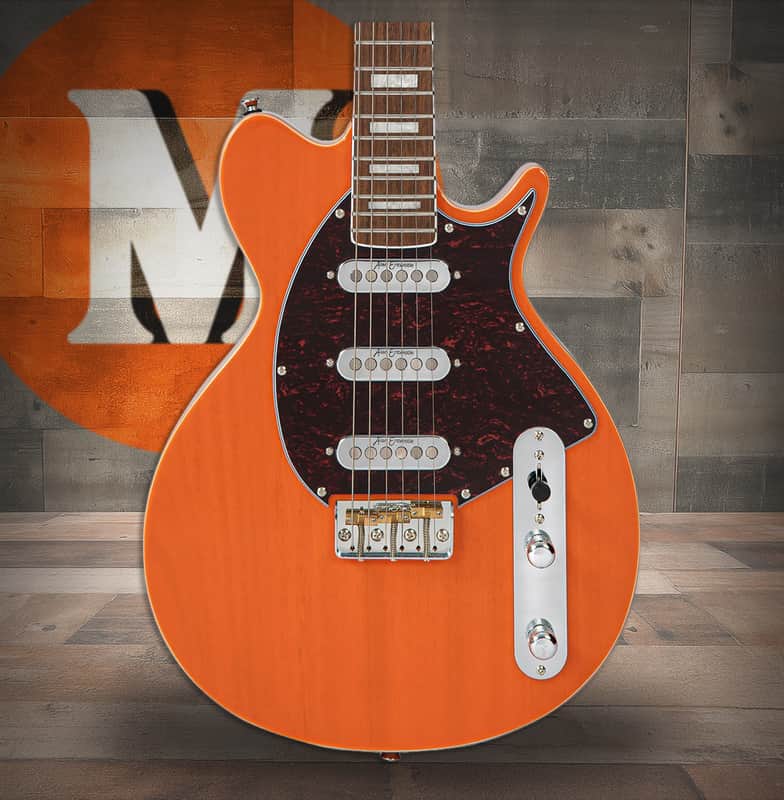 Vintage REVO Series 'Vision' Electric Guitar - Trans Orange (VRV800TO) image 1