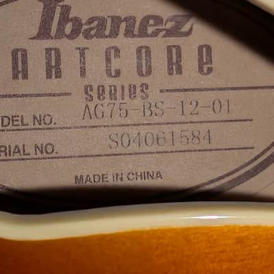 Ibanez AG75-BS Artcore with Rosewood Fretboard 2002 - 2017 - Brown Sunburst image 2