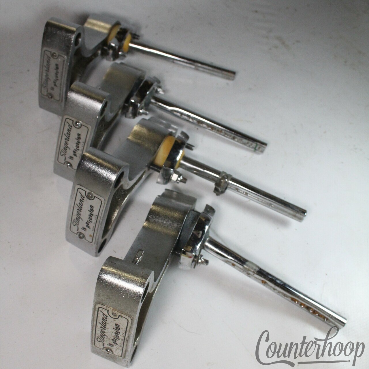 Slingerland 4x Double Set-O-Matic Tom Drum Arm Mounts Short Bass Post 60-70s Set — main photograph
