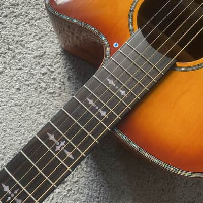 Sunburst 41 Inch Acoustic Guitar, Spruce Mahogany Body, Abalone Inlay Binding, Rosewood Fingerboard Neck image 13