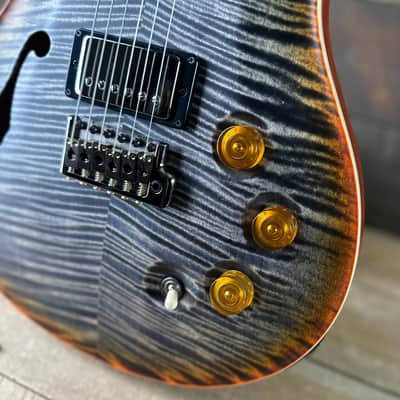 PRS Wood Library DGT Semi-Hollow David Grissom Signature Rosewood Neck! Flamed Maple 10-Top Smoked Black Hardware - Burnt Maple Leaf 418145 image 4