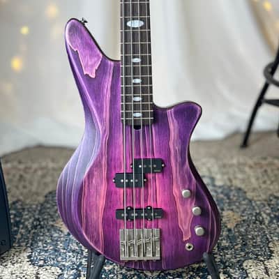 Jacqueline RPJ-32 32-Inch Medium-Scale Bass in Purple Twilight with EMG Geezer Butler PJ Pickup Set and Leo Quan Badass Hardware image 1