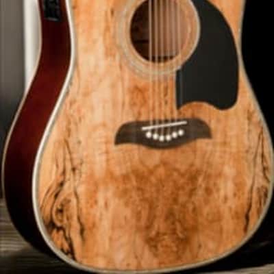 Oscar Schmidt OD312CESM-R Dreadnought (12 String) Cutaway Acoustic Electric Guitar, Spalted Maple image 3