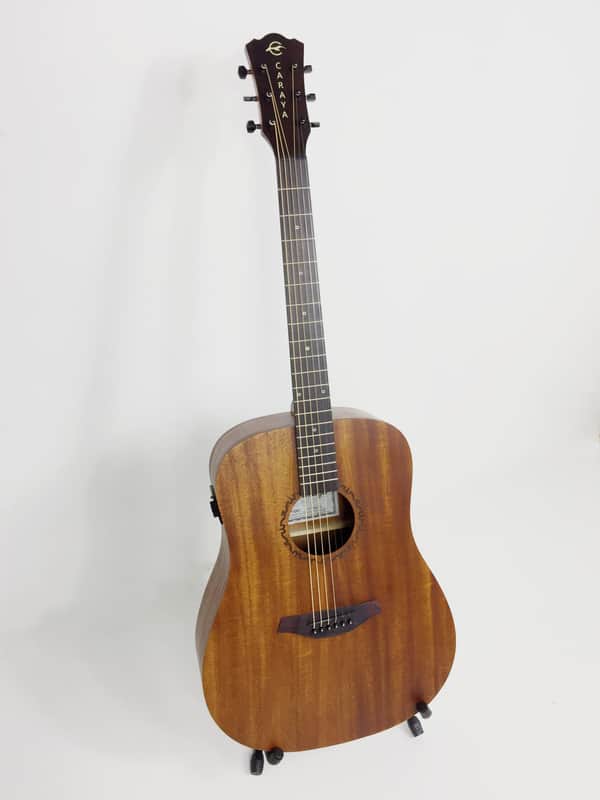 Caraya SAFAIR41EQ All Mahogany Dreadnought Acoustic Guitar, Built-in EQ + Gig Bag image 1