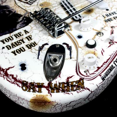 Custom Crackle Painted and Upgraded Fender Squier Strat With Graphics and Matching Headstock image 12
