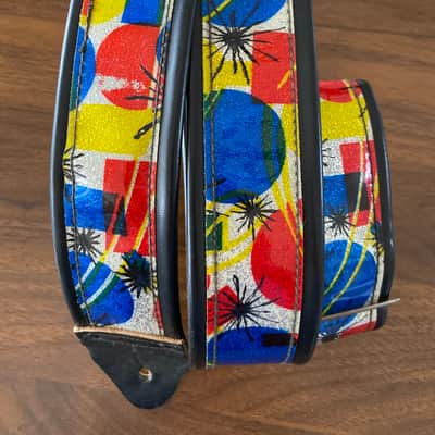 Vintage 1950s/1960s Ace Guitar Strap Glitzer Art Deco Rare Bobby Lee Style image 3