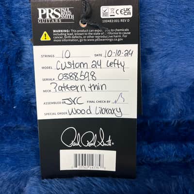 PRS Wood Library Custom 24 Left Handed Quilted Maple 10-Top Natural Finish Ziricote Fingerboard Paisley PRS Hardcase 598 image 18