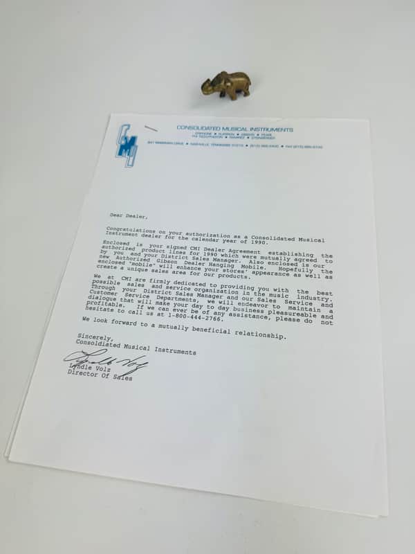 CMI Dealer Authorization Letter & Agreement 1990 image 1