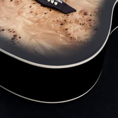 Washburn Deep Forest Burl 6 String Acoustic Guitar, Right, Black Fade (DFBDB) image 9