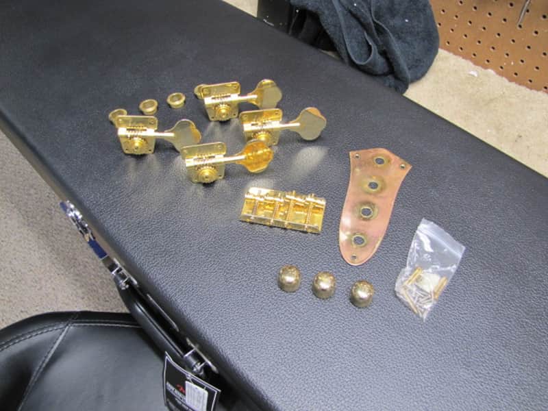 Fender Jazz Bass Hardware Set 1982 Gold image 1