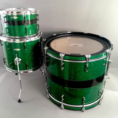 C&C Custom Drums Green Glass Glitter USA Order Made Drum Set Rock Kit CC Cardwell & Cardwell CC Maple Shells 12/14/22 image 23